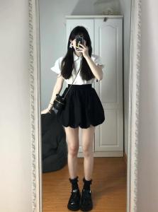 Princess Style A-Line Short Pants Women Summer Thin High Waist Slimming Dry Lantern Shorts Sweet Loose Fit Cotton Blend