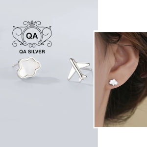 Khuyên tai bạc 925 máy bay qua mây bất đối xứng S925 FLYING CLOUDS QA SILVER Earrings EA250502