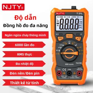 NJTY T21L Đồng Hồ Vạn Năng Kỹ Thuật Số Điện Cảm 600μH-60H Chu Kỳ Làm Việc 01-99% Nhiệt Độ DC AC Amp Điện Áp Điện Trở Điện Dung NCV Hz