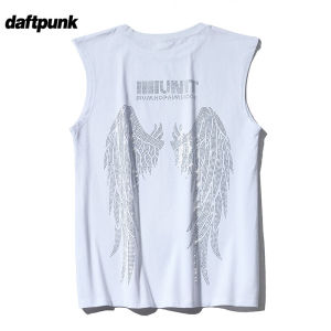 เสื้อยืดแขนกุดพิมพ์ลายสะท้อนแสงแบบลำลองสำหรับฤดูร้อน ผ้าฝ้าย 100% สำหรับผู้ชายและผู้หญิง วัสดุอื่นๆ ลำลอง แฟชั่น