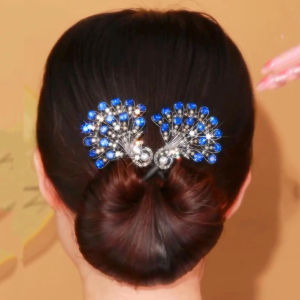 Rhinestone Peacock Flower Hair Clip Elegant Alloy Hair Clip Hair Styling Tool Hair Accessories