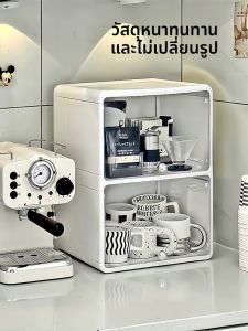 ชั้นวางของสำหรับเก็บแก้วกาแฟ ชั้นวางของสำหรับเก็บของในครัว เครื่องประดับตกแต่งบ้าน สไตล์เรียบง่าย สีพื้น วัสดุพลาสติก