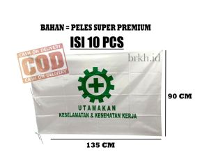 isi 10 pcs bendera k3 bendera safety 135x90