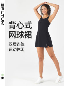 Saltum Tennis Dress Womens Slim Fit and Quick-Drying Fake Two-Piece Shorts Casual Fitness Exercise Yoga Skirts Easiest for Match