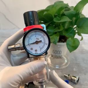 **【COD】Air Filter Regulator Atau Saringan Kompresor Regulator Filter Saringan Pengatur Tekanan Angin Kompresor Afr-2000 Pengatur Tekanan Pemisah Kelembaban Air Minyak 1/4/Saringan Kompresor plus Coupler(Dikirim Dari Jakarta)**