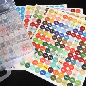 Diamond Painting Color Number Stickers 447 DMC Labels Stickers Storage Box Diamond Painting Accessories Mosaic Bottle Tools