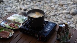 2 in 1 Portable Butane lgnition Gas Stove Multifunctional Camping Picnic Gathering Cassette Stove With Carrying Case