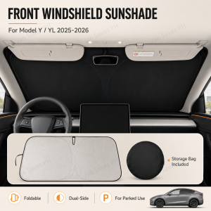 For Tesla Model Y YL 2025-2026 Front Windshield Sunshade Foldable Car Window Heat Shade
