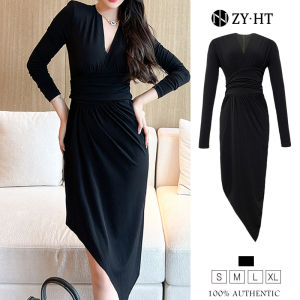 HT EraVogue เดรสผู้หญิง เดรสสีดำ เดรสเข้ารูป เดรสไปงานแต่ง เดรสทำงาน เดรสออกงาน เดรสเซ็กซี่ เดรสเกาหลี ชุดออกงาน 5941