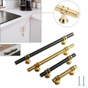 Black/Gold Door Handles Modern Cabinet Pulls 64/96/128/160/192/224mm Kitchen Cabinet Handles Drawer Knobs Fashion Furniture Handle Hardware