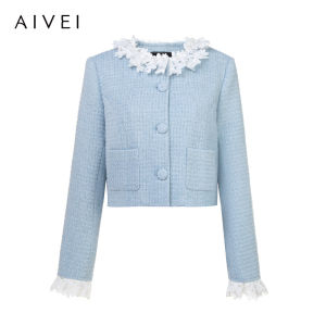 AIVEI | Autumn Elegant Pearl-Trimmed Short Jacket