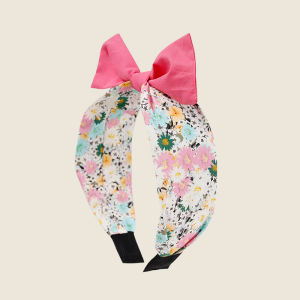 Korean Style Floral Princess Hair Accessories for Girls: Pink Color Cute Butterfly Knot Hair Clips & Headbands