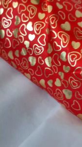 Kain Import Motif Hati kain strecth melar merah fanta corak hati heart pattern fabric