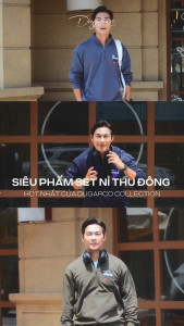 Set bộ áo nỉ nam Dugarco in họa tiết ngực cổ tròn chất liệu giữ ấm tốt độ bền cao 243SS22151A