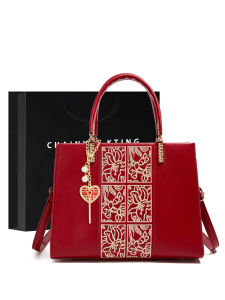 Red Chinese Embroidery Bridal Bag Large Capacity Crossbody Handbag Mom Bag Gift Womens Fashionable Casual Shoulder Bag