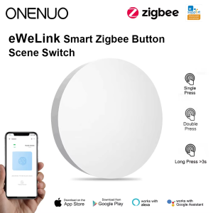 Zigbee3.0 Smart Push Button Wireless Switch Include Battery Remote Control Automation Scenario Switch Work with Ewelink Gatway