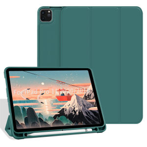 kenke iPad Case With Pencil Slot for iPad pro 11 inch ipad pro 2nd/3rd/4th generation（2020/2021/2022）Ultra Lightweight Trifold Stand Shockproof Case with Pencil Holder Soft TPU Back Smart Cover