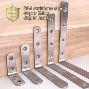 10PCS Premium Stainless Steel Furniture Angle Bracket - Durable Flat Iron Connector for Secure Furniture Installation