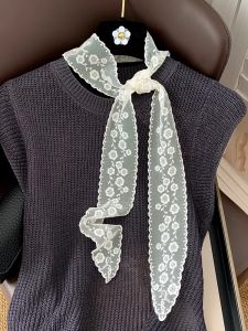 Khăn Choàng Lụa Ren Dài Cho Nữ 2025 Mùa Xuân Mùa Thu Khăn Choàng Cổ Đa Năng Thời Trang Phong Cách Hàn Quốc Khăn Choàng Quấn Eo