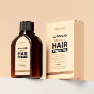 QUIYUM 100ml Morocco Miracle Hair Essential Oil - Argania Hair Oil Repair Damaged Hair Smooth Dry Hair Provide Nutrition Improve Hair Gloss Make Hair Smooth and Silky