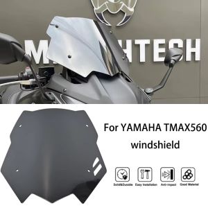 หน้าจอด้านหน้ามอเตอร์ไซค์สำหรับยามาฮ่า TMAX560เทคสูงสุด2022-2024กระจกบังลมสีดำ Deflector TMAX 560