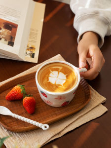 Cốc Cà Phê Gốm Sứ in Hình Hoa Tươi Sáng Dùng Tại Nhà Cốc Nước Sáng Tạo Cốc Đựng Sữa Và Lúa Mạch Sáng Tạo Cốc Đựng Nước