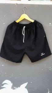 Celana Kolor Pendek Pria Olahraga - Bahan Despo Murah Logo Reebok Hitam Polos