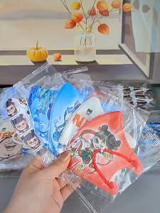 LYL Disposable 3d Nezha Mask KIDs Cartoon Three-Dimensional Independent Packaging Childrens Student Mask 3 Layers Of Protective Masks 哪吒 儿童 学生 口罩