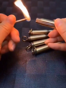 Kerosene Oil Match Lighter With Keychain Suitable for Camping & Hiking Permanent Kerosene Match Lighter