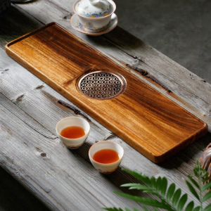 Solid Bamboo Water Storage Drainage Tea Tray