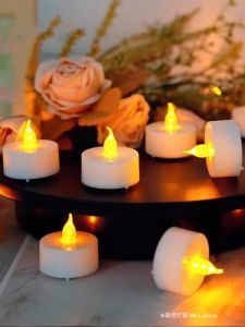 Romantic Simulated Electronic Candle Light Flashing Tea Candle Lamp Proposal Confession Night Light Creative Birthday Expression Lamp