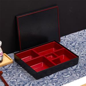 Hộp Cơm Bento 5 Ngăn Cách Nhiệt Đỏ và Đen