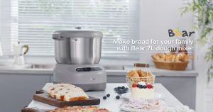 【Thailand version】LAHOME Bear เครื่องนวดแป้ง เครื่องหมักแป้ง เครื่องนวดแป้ง เครื่องผสมแป้ง เครื่องตีแป้งขนมปัง เครื่องตีแป้ง เครื่องนวดแป้ง โถผสมอาหารหมุนได้ 7L Electric Stand Dough Mixer