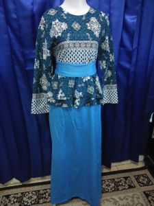 Pl long dress batik pakaian wanita
