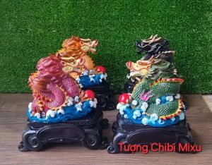 Tượng Rồng Phong Thủy Chibi Mixu Đa Sắc 18cm - Trang Trí Nội Thất Việt Nam