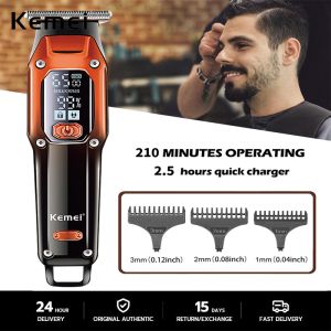 Kemei KM-658 Professional Hair Clipper Beard Trimmer for Men LED LCD Digital rechargeable clipper