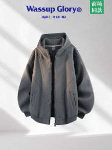 Wassup Glory American Style Heavyweight Open Cardigan Hoodie Mens Trendy High Street Handsome Design Autumn Season Casual Wear