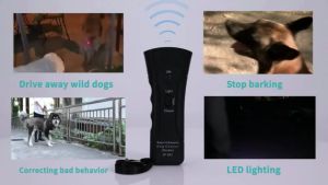 Pet Dog Repeller Anti Barking Stop Bark Dogs Training Device LED Ultrasonic Dogs Adapter Withou