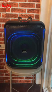 Speaker BTS-2187 Brodu 12 Inch Cube Party Speaker with 2 Rechargeable Wireless Microphone