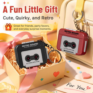 Mini Recorder Keychain Cute Retro Voice Recorder Pendant Bag Charm Key Ring Gift for Women⚡PH deliveryIn stock⚡