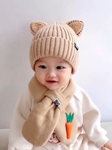 Mũ Nón Len Tai Mèo Cao Cấp Đáng Yêu Có Đuôi Phía Sau Cho Bé