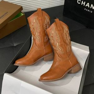 SENYUMI | Embroidered Heel-Increasing Cowboy Boots Women