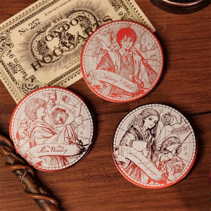 Warner Harry Potter Stainless Steel Mirror Surface Biji Grain Blind Box Sketch Carving Metal Badge Collectible Anime Game