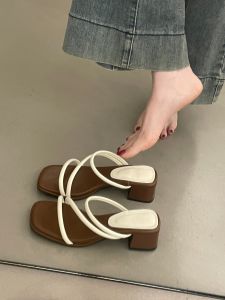 XUJIA | French Style Ankle Strap Heeled Sandals