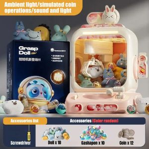 Kmoist | Dolls Claw Machines for Kids Arcade Games Mini Grab Vending Machine with Dolls Fidget Toys Claw Game Childrens Day Toy Gifts