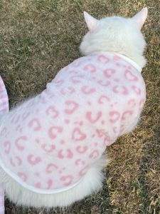 Adorable Pink Flannel Cat Clothes Warm Non-shedding Autumn Winter Vest for Kittens Girls Pet Supplies Cat Clothing