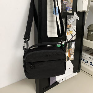 Lightweight Crossbody Bag Pure Color Small Square Bag New Japanese Style Single Shoulder Bag Large Capacity Commuting Mobile Phone Bag Trendy