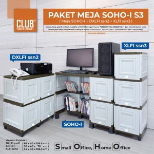 MEJA KERJA MEJA BELAJAR PLASTIK BESAR CLUB SOHO [CLBBOX]