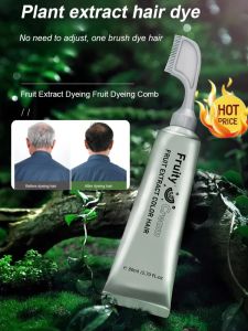 [One comb and it will turn black] Fruit extract hair dye Convenient Mild and non-irritating Useful f
