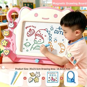 Kid Magnetic Drawing Board for Toddler Magnetic Doodle Board with Stamps | Large Size Erasable Drawing Pad For Kid Painting Board